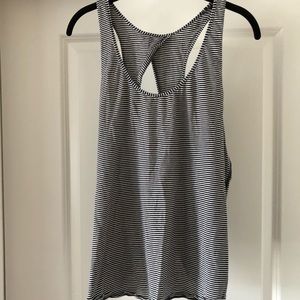 Lululemon Black and White Stripped Tie Back Tank